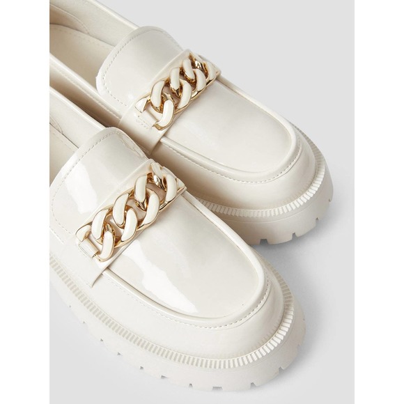 Chain Strap Platform Loafers (WHITE) Size 7 - Picture 2 of 5